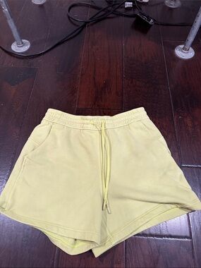 lululemon athletica Pale Yellow Drawstring Athletic Shorts